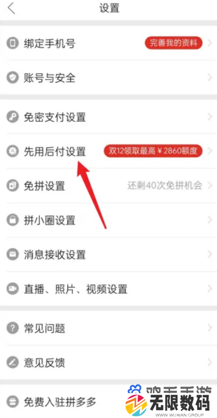 《拼多多》0元先用后付开启方法