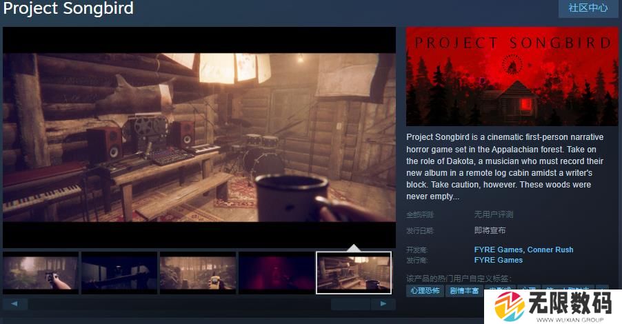 心理恐怖游戏《Project Songbird》Steam页面开放 发售日待定