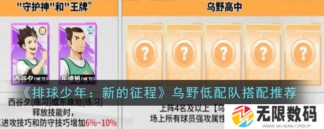 《排球少年：新征程》乌野低配队搭配攻略